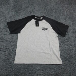 Homme + Femme Shirt Mens Medium Gray Black Sleeves Westwood Raglan Logo Tee NWT